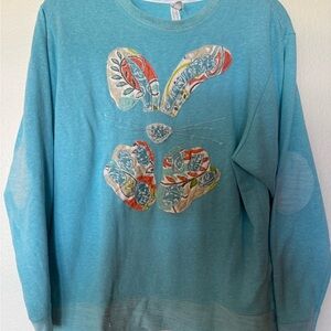 Women's Blue Graphic Sweater